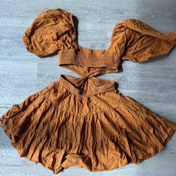 Free People “Cross of Sunlight” Mini Dress – Inca Gold – Size XS (Worn Once) 💛 - Picture 6 of 10
